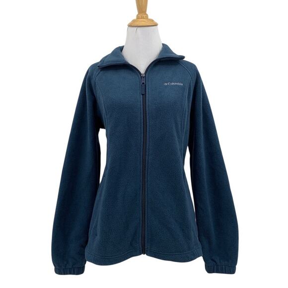 Columbia Fleece Womens M Medium Storm Blue Full Zip Long Sleeve Midweight Jacket - Picture 1 of 11